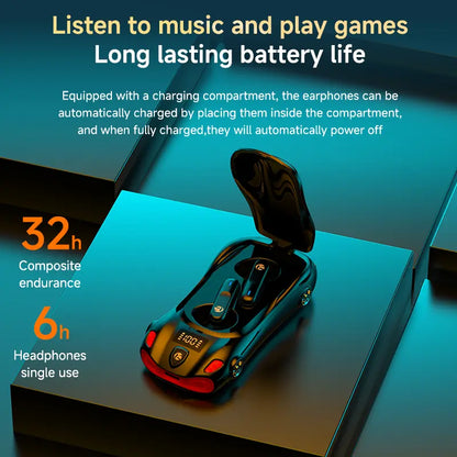Sports Car Design Wireless Earbuds 2026 Flagship Model 9Dstereo Sound Hifi Audio Bluetooth 5.4 32H Playtime Headset Cancellation Headphone Earphones