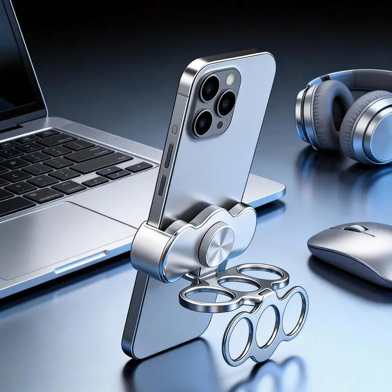 360 Rotation Finger Ring Stand for Phone Dual Loop Folding Mobile Holder Desktop Clip Lazy Bracket