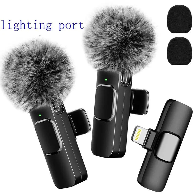 Wireless Lapel Microphone Noise Reduction for Iphone Android Plug-And-Play Professional Recording Phone Mic for Live Streaming Shorts Videos Tiktok Youtube Vlog Interview Online Classes,Usb Rechargeable Wireless Microphone, Audio Devices