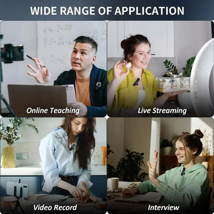 Wireless Lapel Microphone Noise Reduction for Iphone Android Plug-And-Play Professional Recording Phone Mic for Live Streaming Shorts Videos Tiktok Youtube Vlog Interview Online Classes,Usb Rechargeable Wireless Microphone, Audio Devices