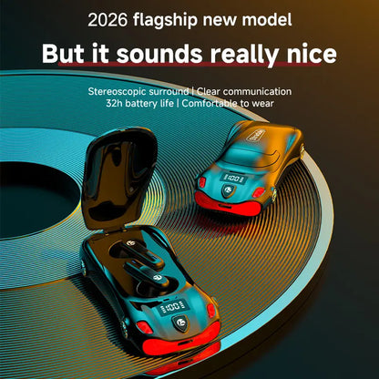 Sports Car Design Wireless Earbuds 2026 Flagship Model 9Dstereo Sound Hifi Audio Bluetooth 5.4 32H Playtime Headset Cancellation Headphone Earphones